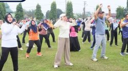 Wali Kota dan Jajaran Menggelar Senam Sehat Bersama Masyarakat 
